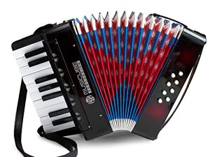 أداة MUSICUBE الأكورديون للأطفال 17 مفتاحًا 8 باس أكورديون مع أشرطة للمبتدئين والكبار ، لعبة الآلات الموسيقية التعليمية للأولاد والبنات الذين تتراوح أعمارهم بين 3 سنوات فما فوق (أسود)