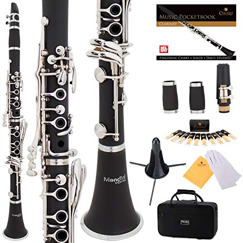 Mendini by Cecilio B Flat Beginner Clarinet with 2 برميل ، حقيبة ، حامل ، كتاب ، 10 قصب ، وقطعة فم - مجموعة كلارينيت Bb Student ، آلات موسيقية للرياح وآلات النفخ الخشبية ، كلارينيت أسود Mendini by Cecilio B Flat Beginner Clarinet with 2 برميل ، حقيبة ، حامل ، كتاب ، 10 قصب ، وقطعة فم - مجموعة كلارينيت Bb Student ، آلات موسيقية للرياح وآلات النفخ الخشبية ، كلارينيت أسود