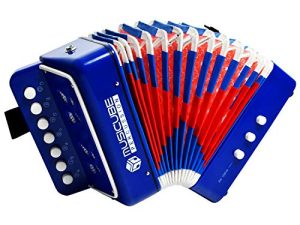 MUSICUBE Kids Accordion Instrument Toys 10 Keys Button Small Accordion for Boys & Girls Educational Musical Instrument Toys Gift Gift (Blue)