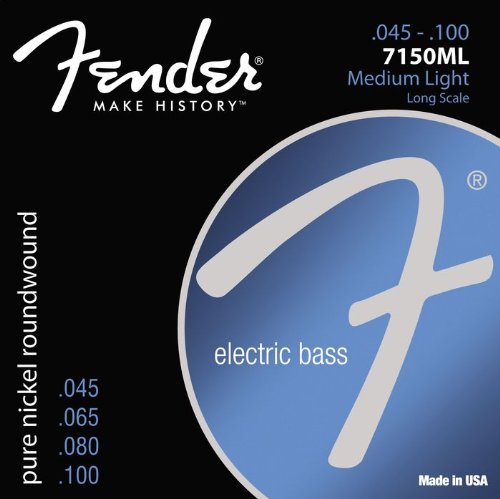 Fender Original 7150 Bass Strings، Pure Nickel Roundwound، Long Scale، 7150ML .045-.100 Fender Original 7150 Bass Strings، Pure Nickel Roundwound، Long Scale، 7150ML .045-.100