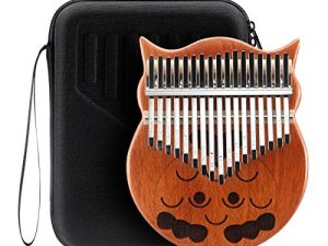 أداة إصبع البيانو من JeuRon بـ 17 مفتاحًا من Mahogany Kalimba مع حقيبة محمولة لتعليم مطرقة الدوران ، هدية للأطفال البالغين والمبتدئين والمحترفين (OWL)