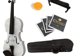 Mendini By Cecilio Violin للمبتدئين والأطفال والكبار - مجموعة المبتدئين للطالب مع حقيبة صلبة ، روزين ، فيونكة - كمان مبتدئ ، أدوات موسيقية ذات وترات خشبية
