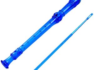 8Bees Descant Soprano Recorder 8 Hole with Cleaning Rod ، أداة موسيقية أساسية لطالب المدرسة (أزرق شفاف)