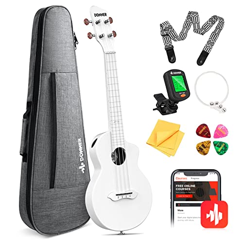 مجموعة أدوات السفر من Donner Concert Ukulele White Carbon من ألياف الكربون مقاس 23 بوصة مع مجموعة أدوات لحمل الدرس عبر الإنترنت مجانًا وحزام موالف أوتار من النايلون ، قماش DCF-100 احترافي من Ukalalee مجموعة أدوات السفر من Donner Concert Ukulele White Carbon من ألياف الكربون مقاس 23 بوصة مع مجموعة أدوات لحمل الدرس عبر الإنترنت مجانًا وحزام موالف أوتار من النايلون ، قماش DCF-100 احترافي من Ukalalee