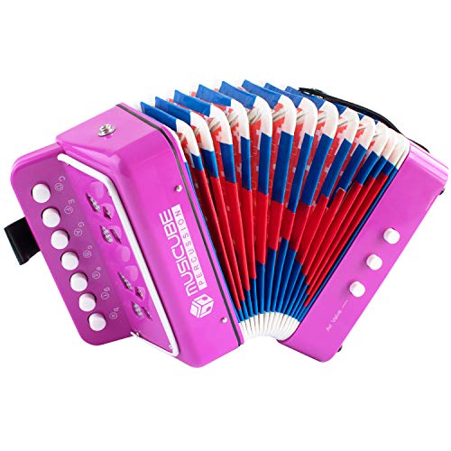 MUSICUBE Kid Accordion 10 Keys Small Accordion Musical Instrument for Home and Classroom Education (PURPLE) MUSICUBE Kid Accordion 10 Keys Small Accordion Musical Instrument for Home and Classroom Education (PURPLE)