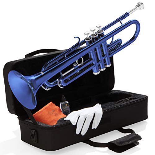 Mendini By Cecilio Bb Trumpet - أبواق للطلاب المبتدئين والمتقدمين مع حقيبة ، قماش ، زيت ، قفازات - آلات موسيقية نحاسية للأطفال والكبار Mendini By Cecilio Bb Trumpet - أبواق للطلاب المبتدئين والمتقدمين مع حقيبة ، قماش ، زيت ، قفازات - آلات موسيقية نحاسية للأطفال والكبار