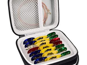 جراب حامل اختيار الجيتار من PAIYULE للحاجز / لـ Dunlop / لـ D'Addario / لجيم دنلوب / من أجل ChromaCast / من أجل ملحقات الجيتار UNLP MUSICAL INSTRUMENT ، حقيبة تخزين جميع الأحجام - حقيبة فقط - أسود
