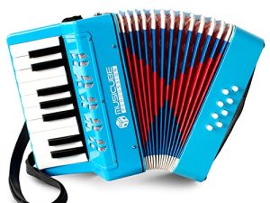 أداة MUSICUBE الأكورديون للأطفال 17 مفتاحًا 8 باس أكورديون مع أشرطة للمبتدئين والكبار ، لعبة الآلات الموسيقية التعليمية للأولاد والبنات الذين تتراوح أعمارهم بين 3 سنوات فما فوق (أزرق)