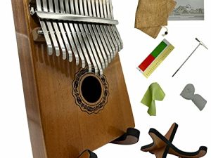 NewChord Kalimba Thumb Piano 17 Keys ، Finger Piano Kalimba Musical Instrument ، بما في ذلك Kalimba Stand ، Kalimba Song Book ، Fingers Proter ، Kalimba Tuner and Carrying bag ، Mahogany Wood (kal17V1)