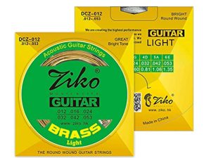 ZIKO DCZ-012 أوتار جيتار صوتي خفيفة سداسية سلك سبيكة نحاسي للجروح مقاومة للتآكل 6 أوتار مجموعة إكسسوارات آلة موسيقية (.012-.053)