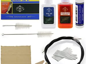 مجموعة تنظيف Rochix Trumpet / Cornet Care ، مجموعة الصيانة ، كاكي ، زيت الصمام ، ضبط شحم الشريحة ، فرشاة مرنة ، فرشاة صمام ، فرشاة لسان الحال ، شحم الفلين ، قطعة قماش للتنظيف والمزيد