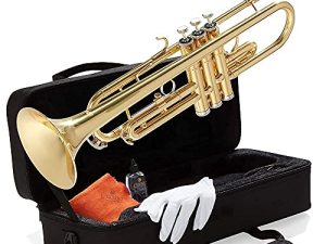 Mendini By Cecilio Bb Trumpet - أبواق للطلاب المبتدئين والمتقدمين مع حقيبة ، قماش ، زيت ، قفازات - آلات موسيقية نحاسية للأطفال والكبار