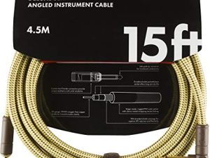 كابل أداة سلسلة Fender Deluxe ، مستقيم / زاوية ، تويد ، 15 قدمًا