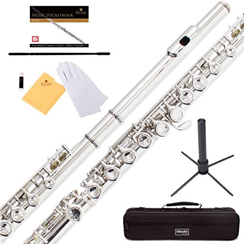 Mendini By Cecilio Flutes - فلوت C بفتحة مغلقة للمبتدئين ، فلوت مكون من 16 مفتاحًا مع حافظة ، وحامل ، وكتاب درس ، ومجموعة تنظيف ، وآلة موسيقية للأطفال ، مطلية بالنيكل Mendini By Cecilio Flutes - فلوت C بفتحة مغلقة للمبتدئين ، فلوت مكون من 16 مفتاحًا مع حافظة ، وحامل ، وكتاب درس ، ومجموعة تنظيف ، وآلة موسيقية للأطفال ، مطلية بالنيكل