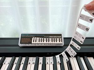دليل ملاحظات البيانو BEATBIT للمبتدئين ، ملصقات ملاحظات لوحة مفاتيح البيانو القابلة للإزالة للتعلم ، 88 مفتاحًا بالحجم الكامل ، مصنوع من السيليكون ، لا حاجة إلى ملصقات ، قابل لإعادة الاستخدام ويأتي مع صندوق (أسود كلاسيكي）