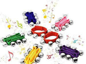 MUSICUBE 12 قطعة 6 ألوان آلات قرع ، أجراس المعصم جلجل أجراس الموسيقية إيقاع اللعب الفرقة أجراس المعصم