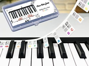 ملصقات ملاحظات لوحة مفاتيح البيانو القابلة للإزالة للتعلم ودليل ملاحظات البيانو ودليل مفاتيح البيانو - 88 مفتاحًا بالحجم الكامل ، قل وداعًا لملصقات البيانو وملصقات لوحة مفاتيح البيانو (ملونة)