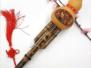 Entcook Professional Bamboo Hulusi ، آلة موسيقية عرقية مصنوعة يدويًا من Hulusi القرع القرعيات Cucurbit آلة موسيقية عرقية مفتاح C نغمة Bb لعشاق الموسيقى المبتدئين مثالية لهدايا أعياد الميلاد والكريسماس