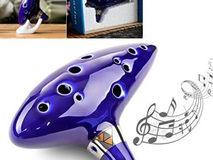 【أفضل هدية للكريسماس】 OriGlam Legend of Zelda Ocarina of Time Triforce Link 12 فتحة Alto C Mediant Tone Ocarina Zelda تأثيري نسخة طبق الأصل من السيراميك